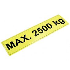 250010LG Информационная наклейка-максимальная грузоподъемность - 2500 кг