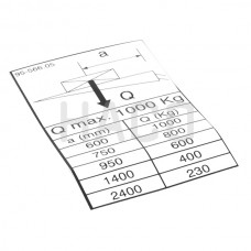 6013952L Таблица грузоподъемности ступицы MBB для подъемников грузоподъемностью 1000 кг