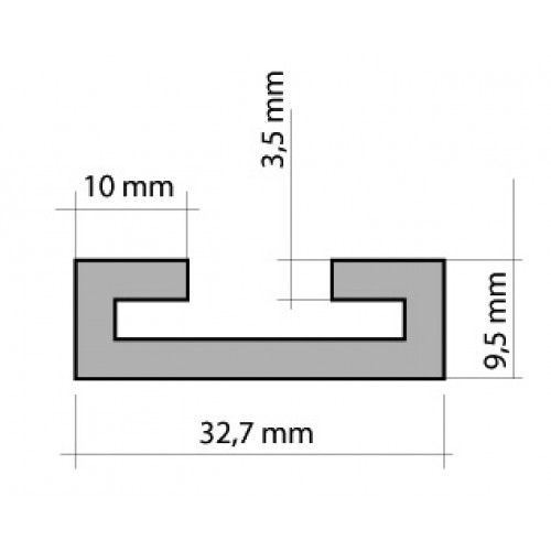 4003312H Алюминиевый профиль 2,5 м для бокового уплотнения платформы